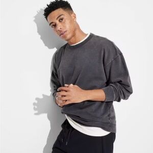 Original Use | Men’s Oversized Crew Neck SweatShirt Faded Black/Dark Gray Large